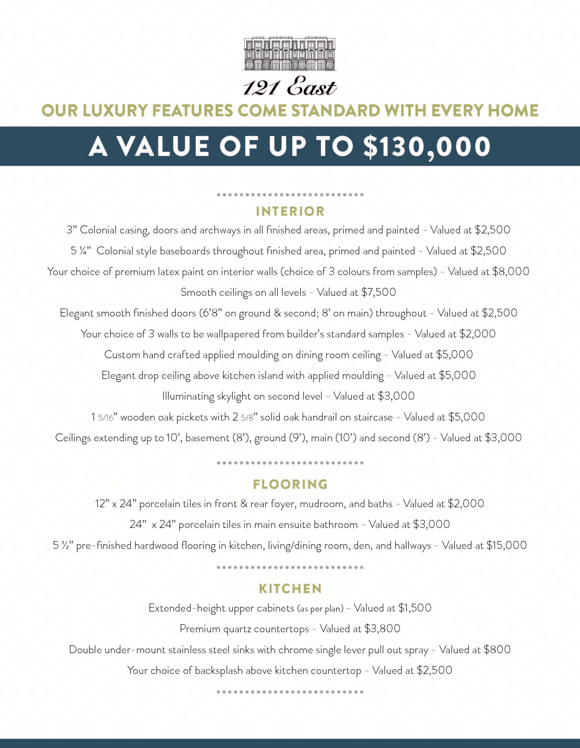 Luxury Standard Features - 121eastoakville.com